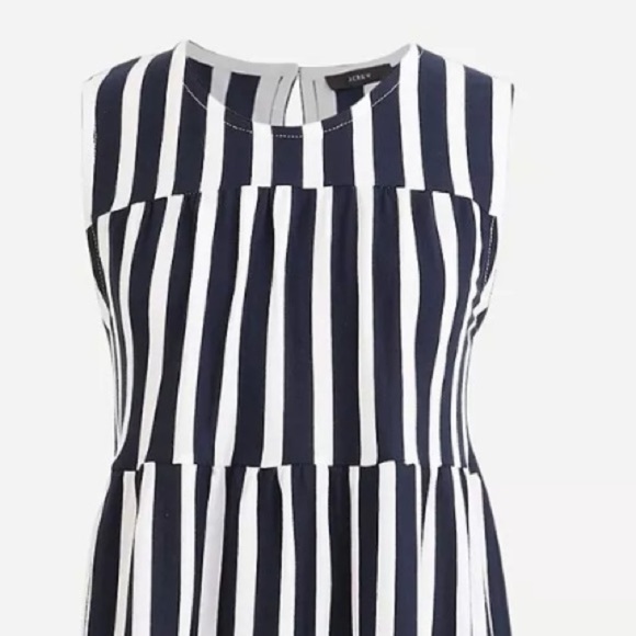 J.Crew Women's Tiered Tank Midi Dress in Navy Stripe Size S - Picture 7 of 11